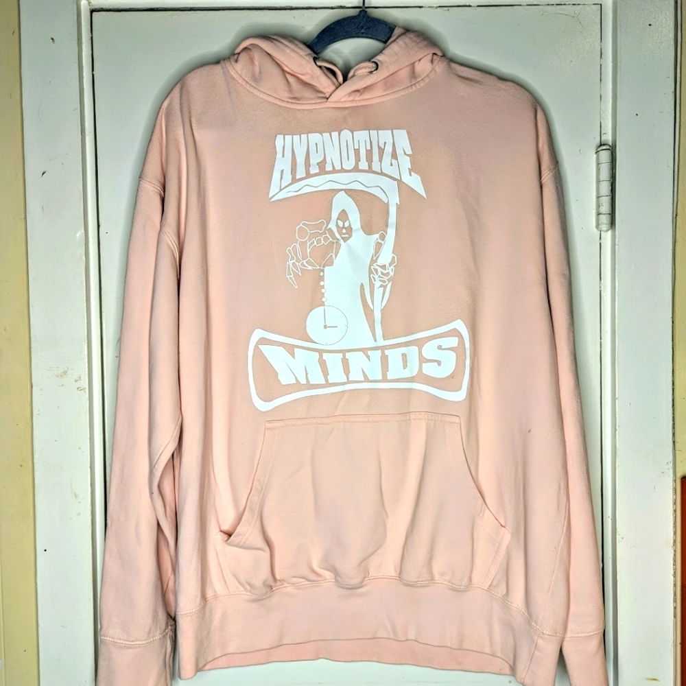 Three 6 Mafia Hypnotize Minds Women's Graphic Hoodie Pink/White Size L